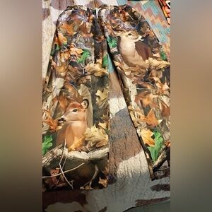 Deer and Leaves Patterned Fabric